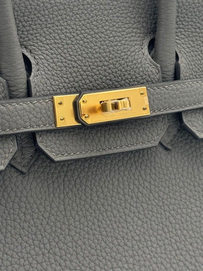 Hermès Birkin 25 Togo Gris Etain Gold Hardware