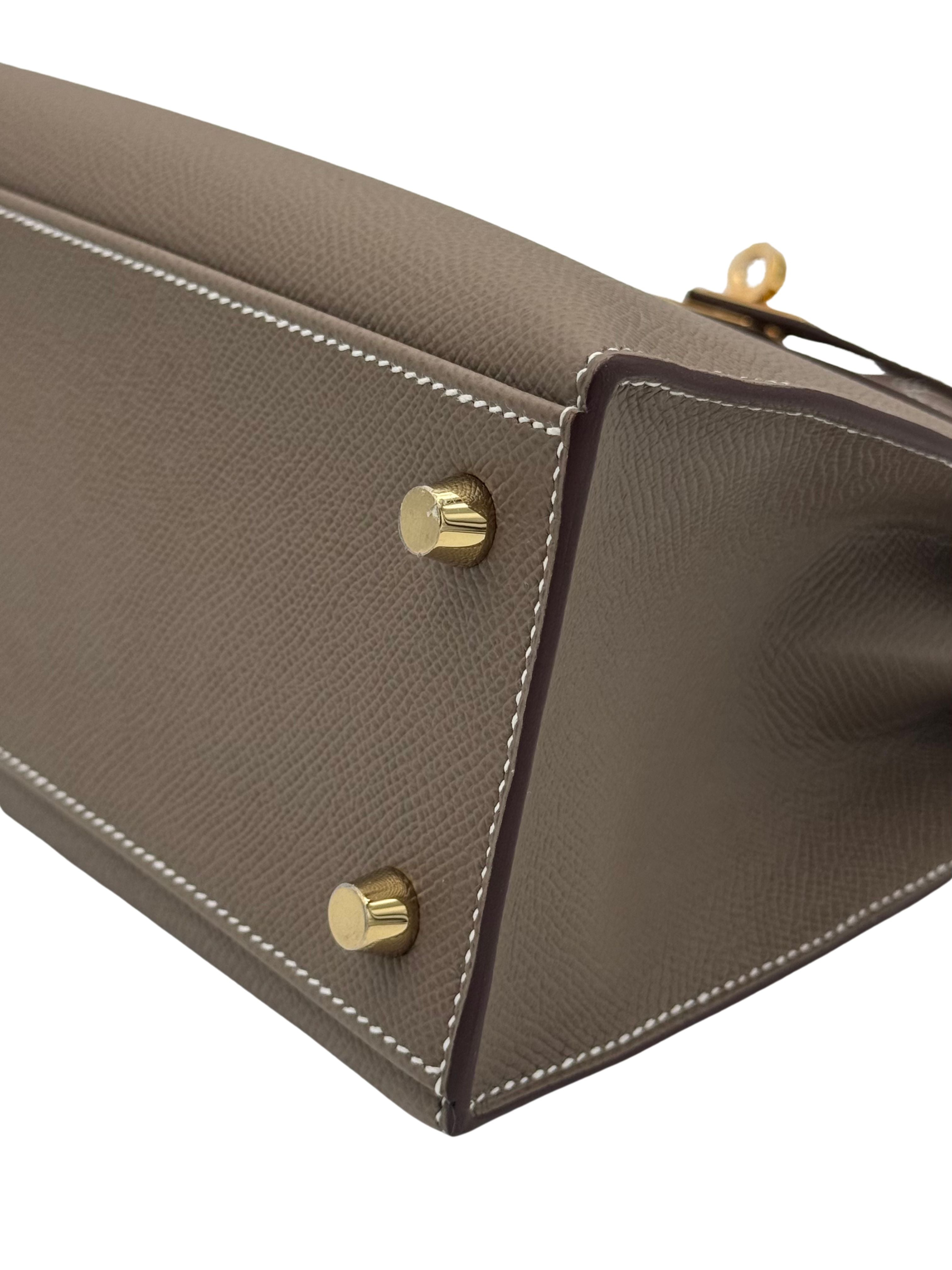 Hermès Kelly 25 Epsom Etoupe Gold Hardware