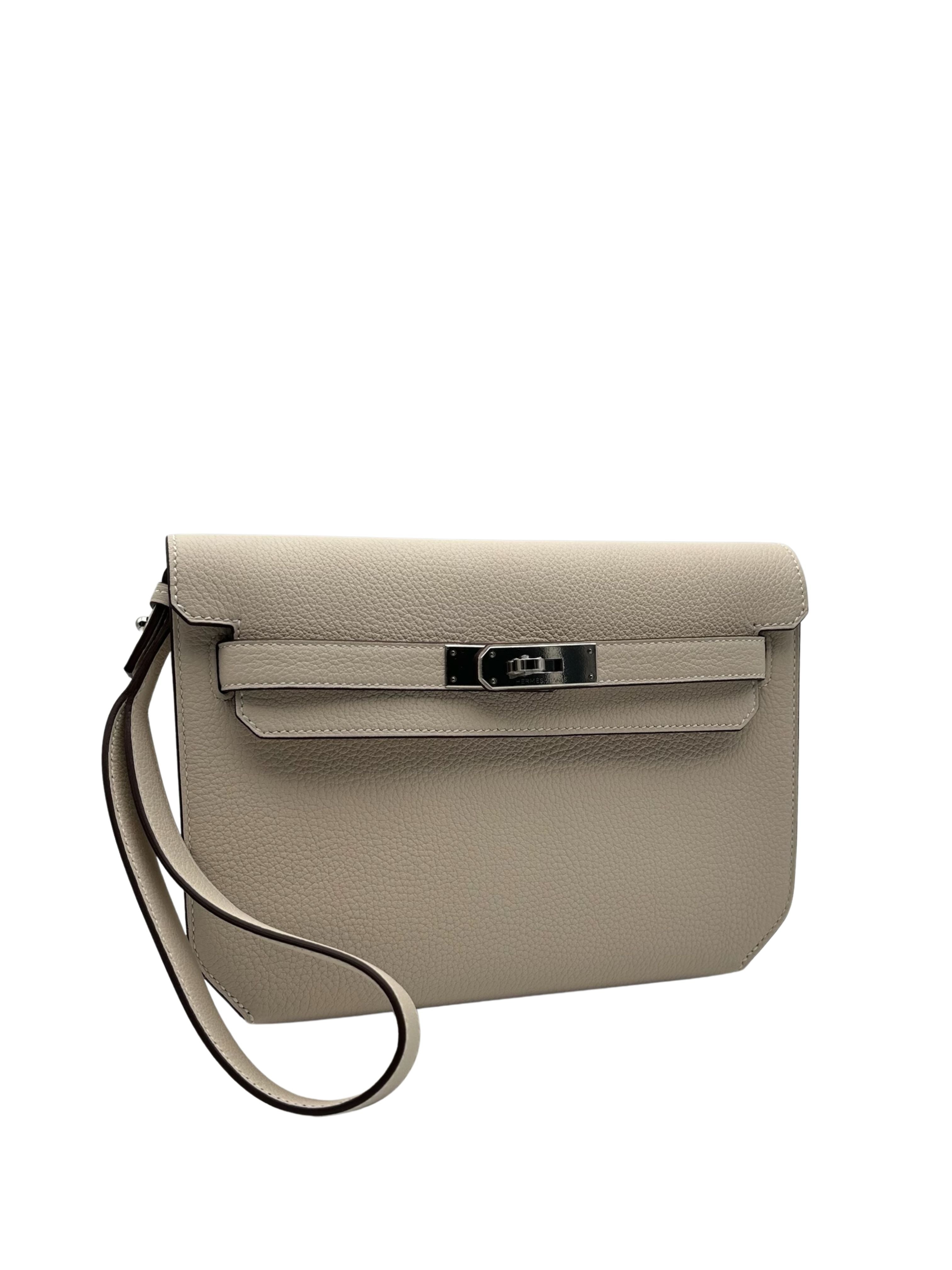 Hermès Kelly Dépêches 25 HSS Togo Craie/Gold