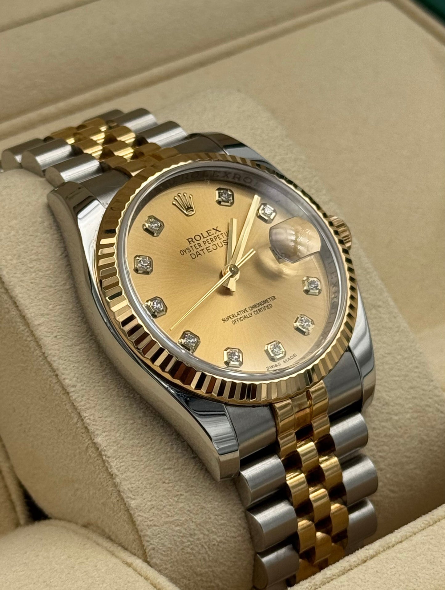 Rolex Datejust 36mm Steel/Gold Diamond Dial