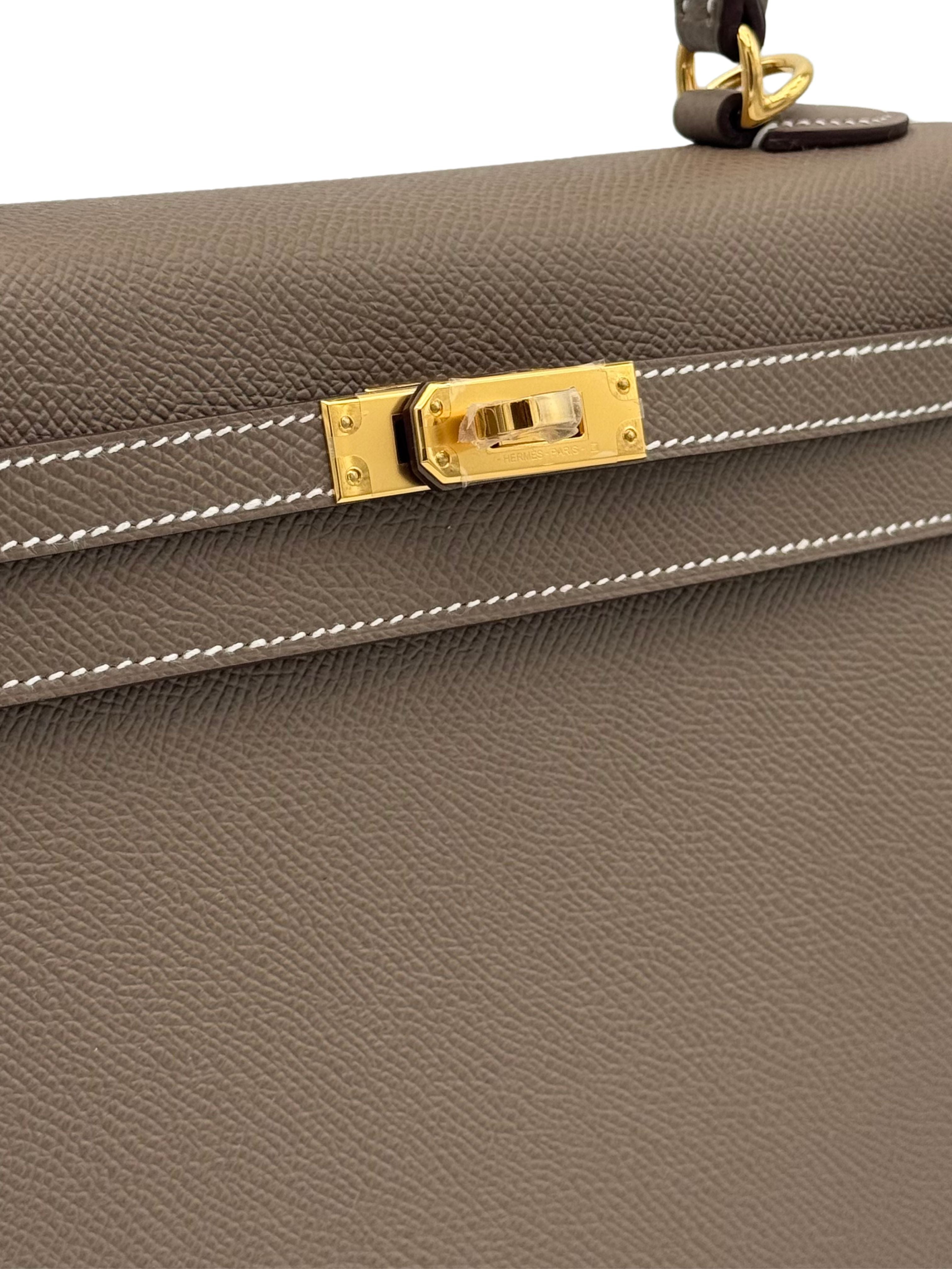 Hermès Kelly 25 Epsom Etoupe Gold Hardware