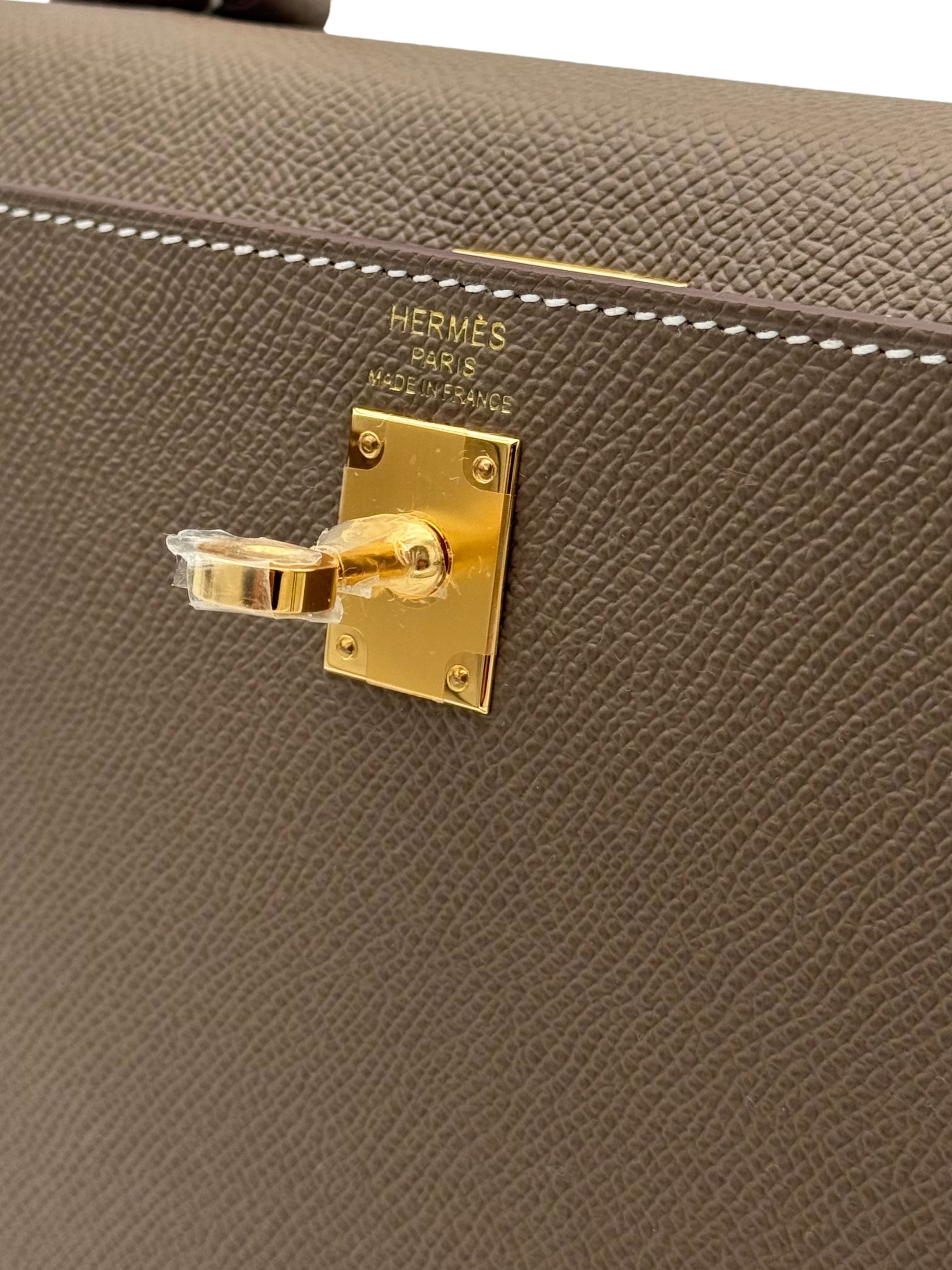 Hermès Kelly 25 Epsom Etoupe Gold Hardware