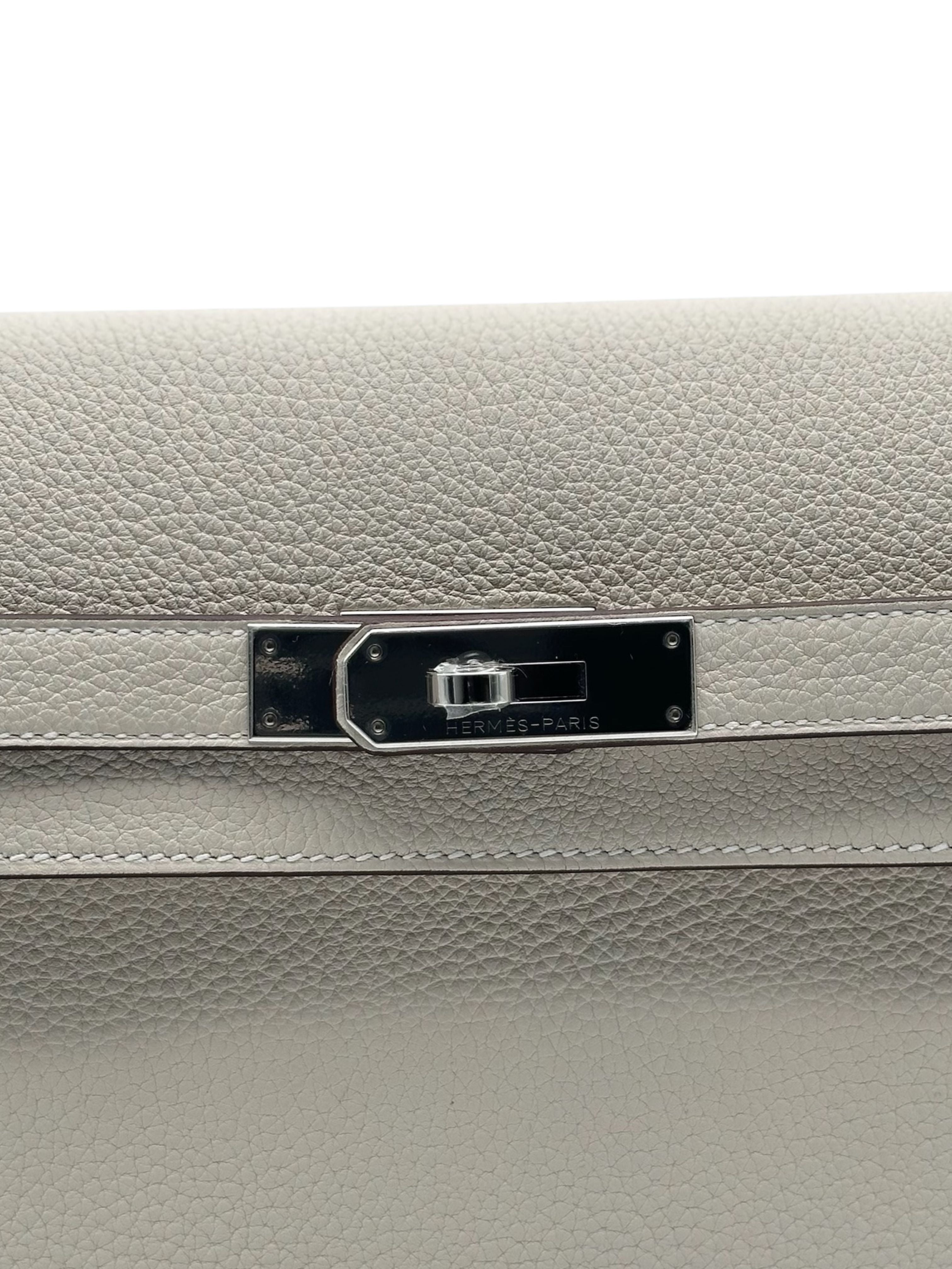 Hermès Kelly Dépêches 25 HSS Togo Gold/Craie