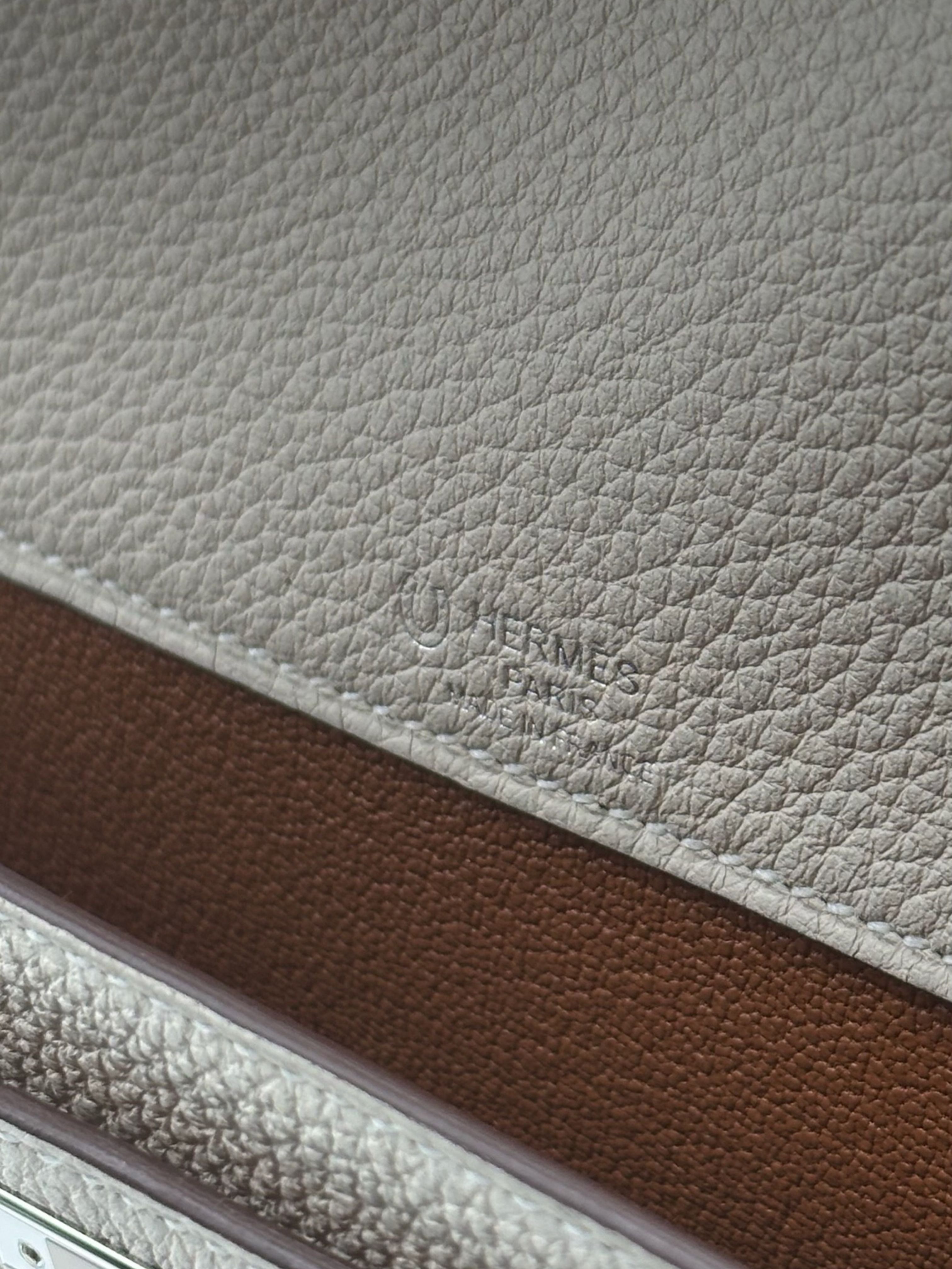 Hermès Kelly Dépêches 25 HSS Togo Gold/Craie