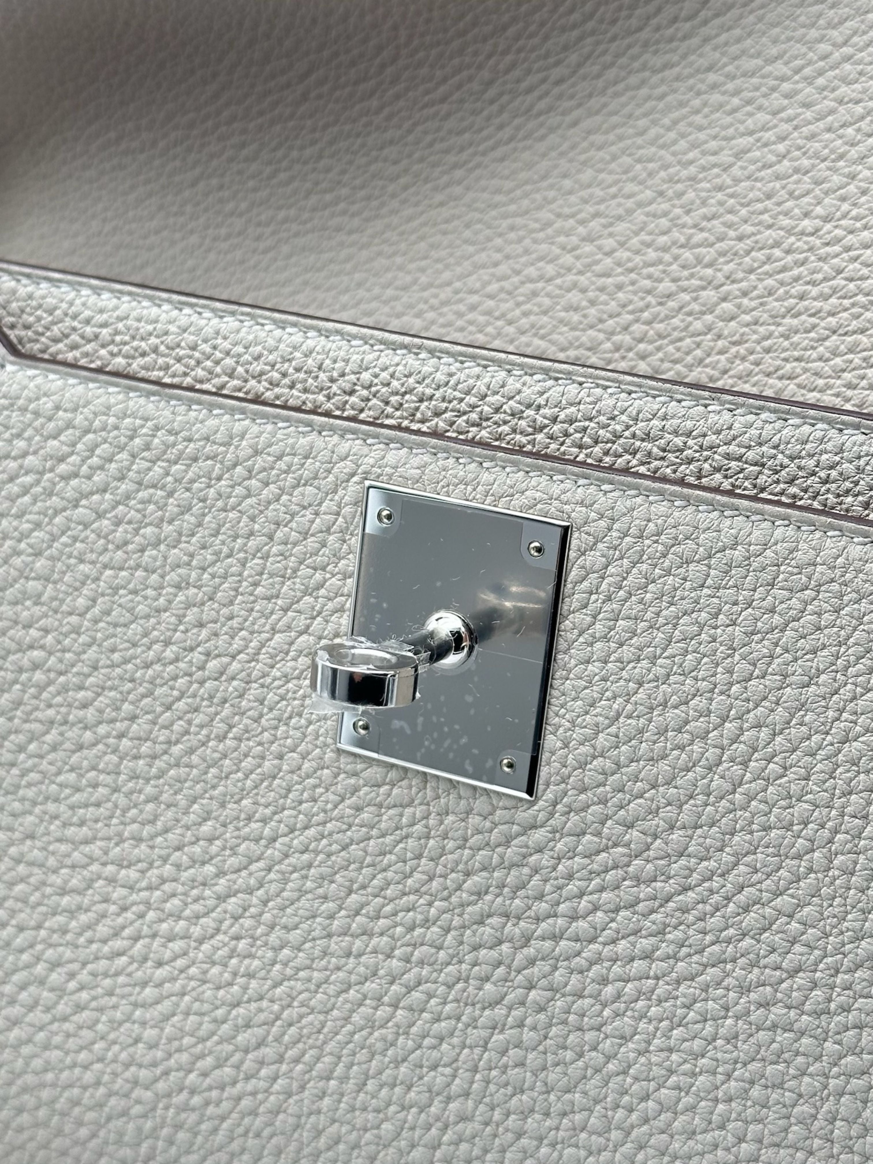 Hermès Kelly Dépêches 25 HSS Togo Gold/Craie