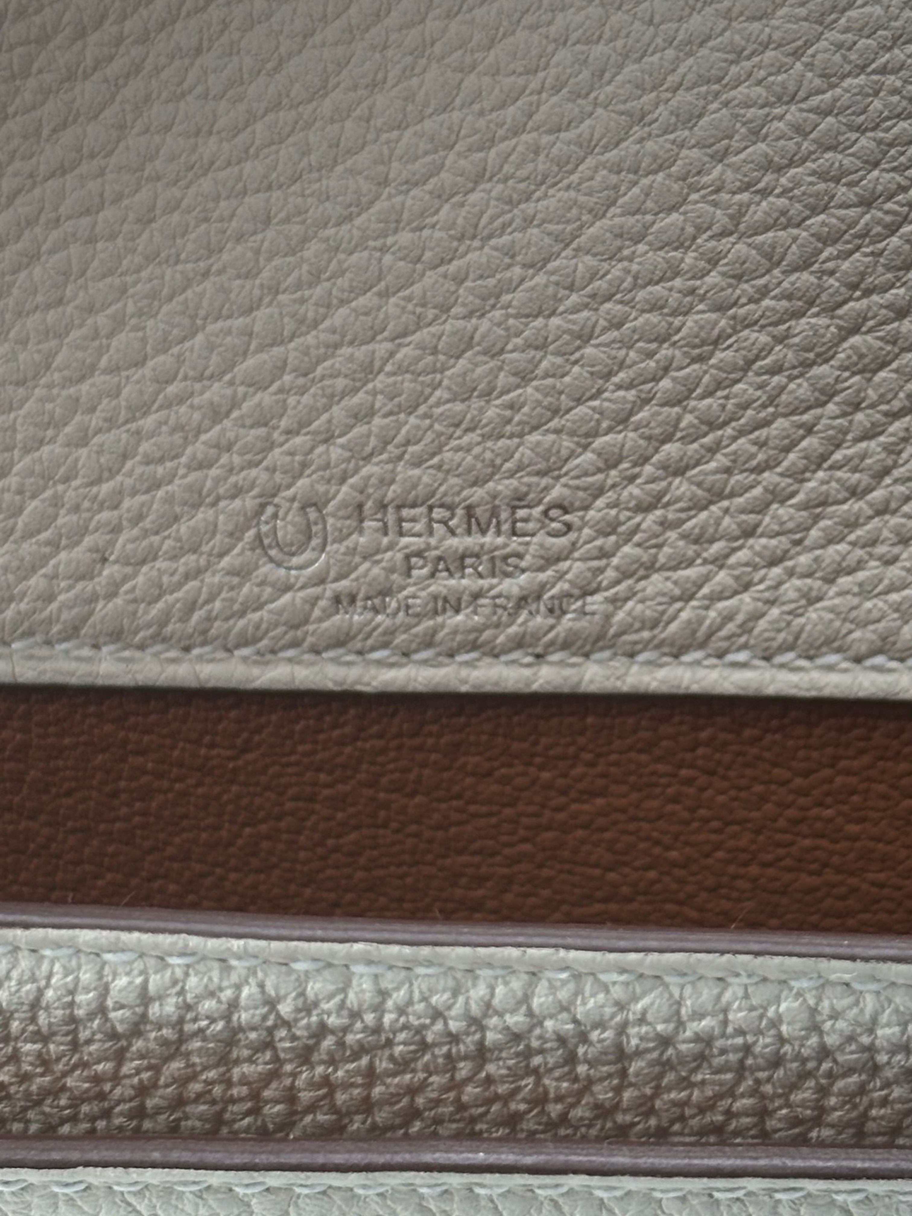 Hermès Kelly Dépêches 25 HSS Togo Gold/Craie