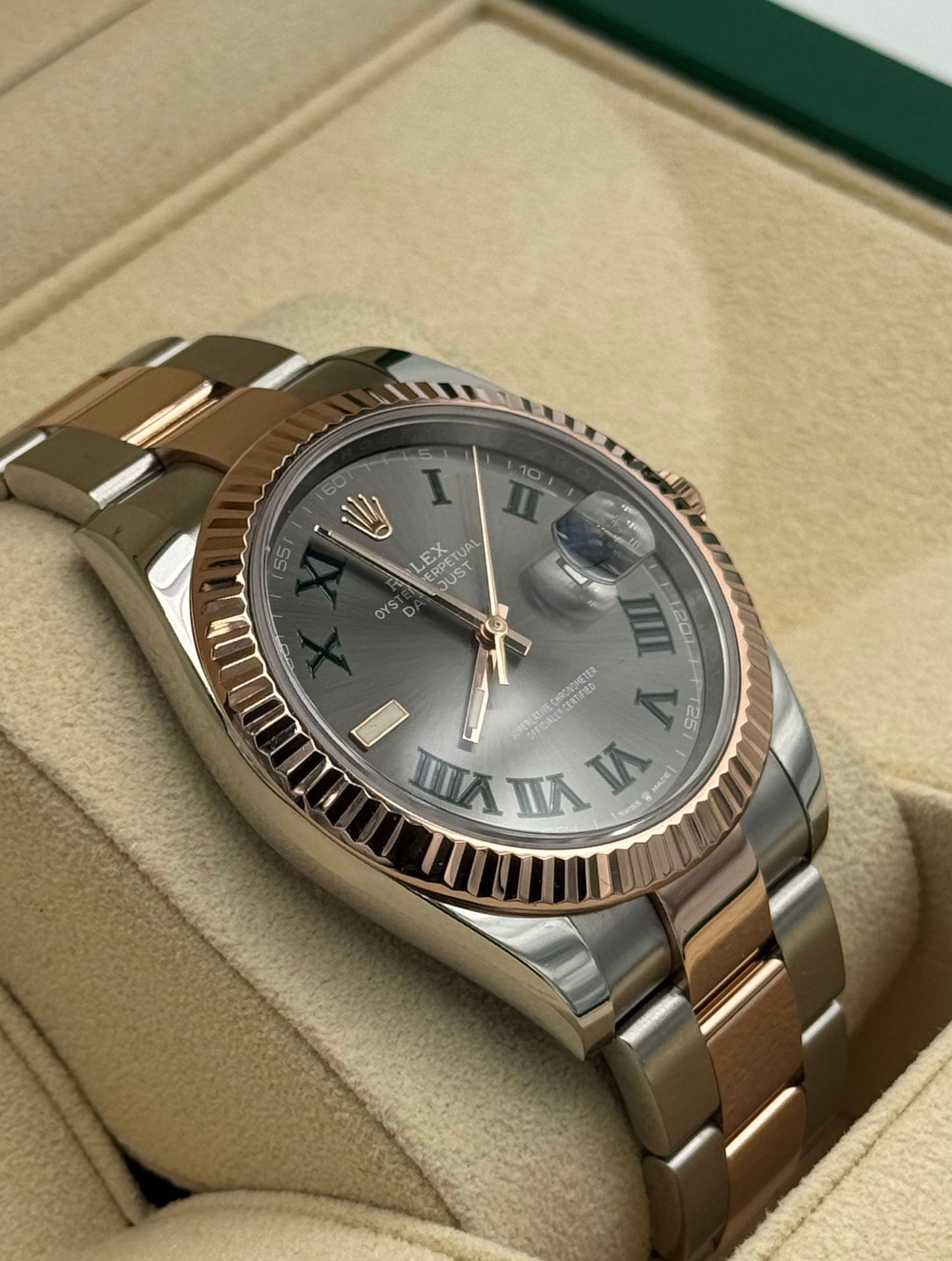 Rolex Datejust 41mm Steel/R. Gold Wimbledon Dial