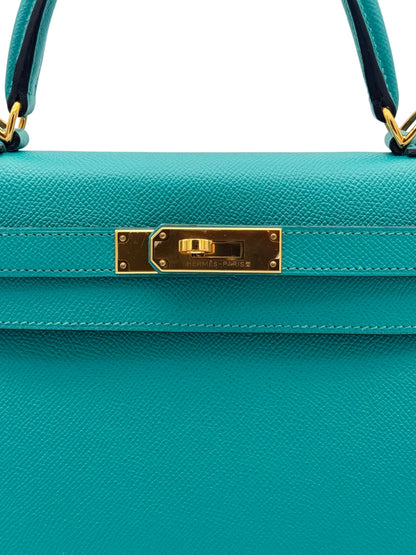 Hermès Kelly 28 Epsom Blue Paon
