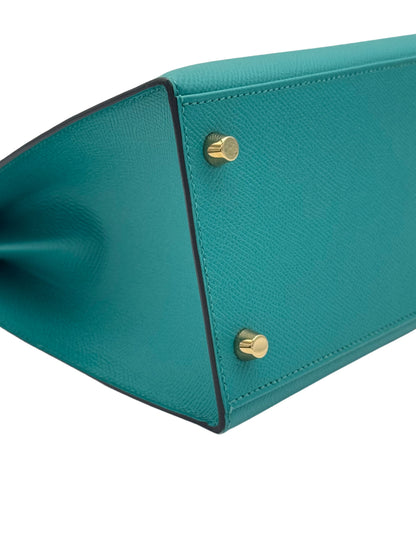 Hermès Kelly 28 Epsom Blue Paon