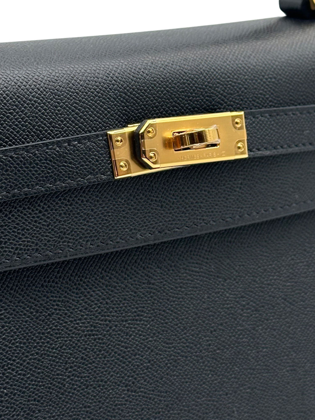 Hermès Kelly 25 Madame Negro/Grafito Herraje Dorado