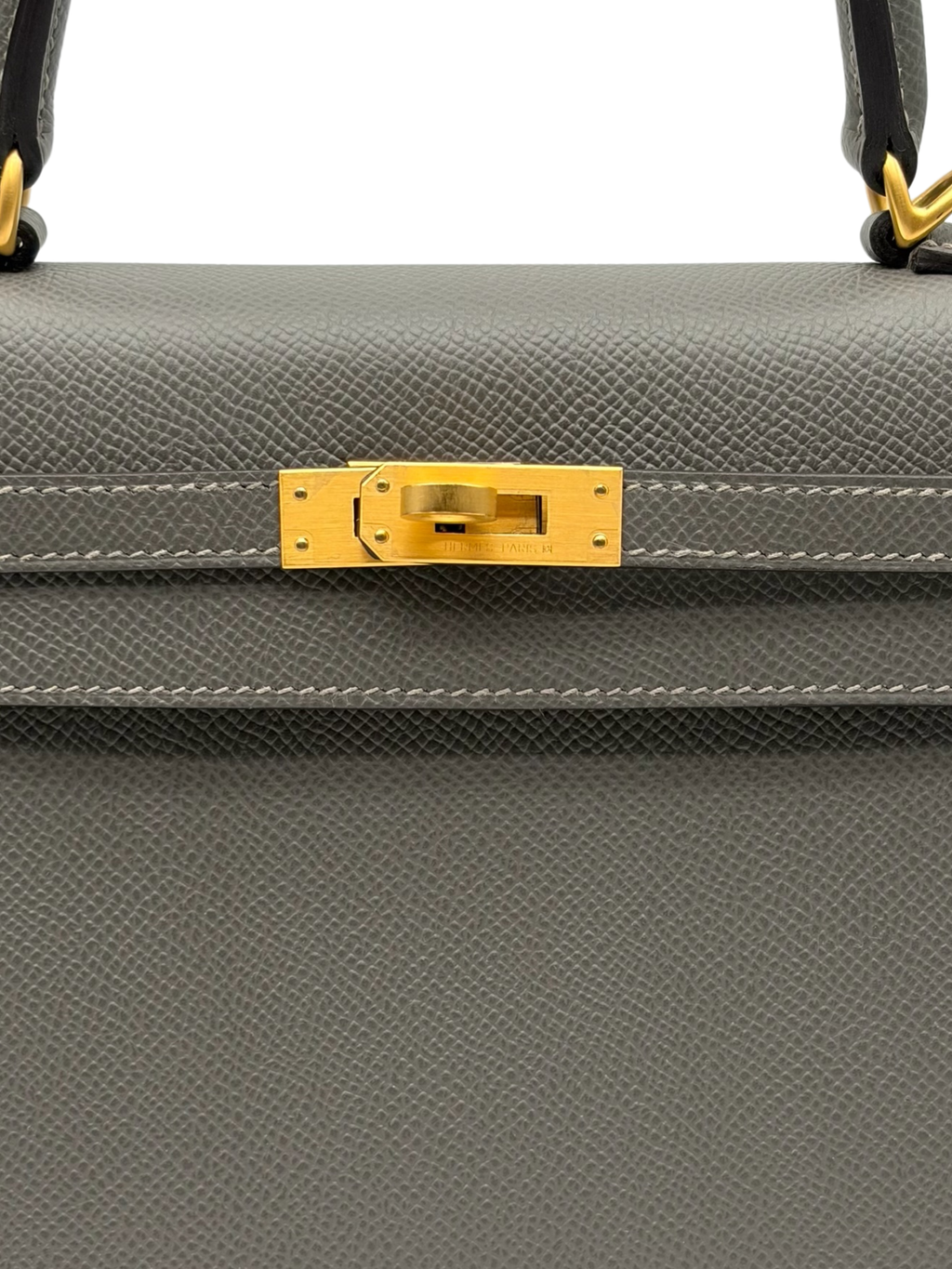 Hermès Kelly 25 HSS Epsom Gris Meyer/Rouge