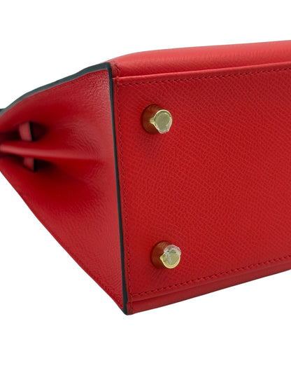 Hermès Kelly 25 HSS Epsom Rouge de Coeur / Blue Royal