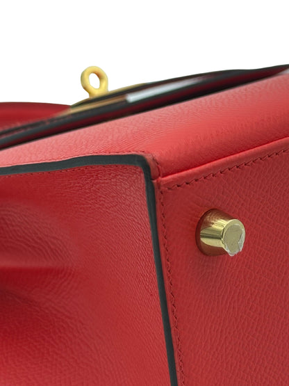 Hermès Kelly 25 HSS Epsom Rouge de Coeur / Blue Royal