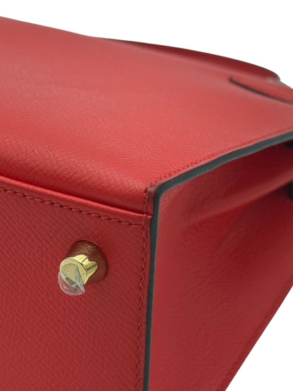 Hermès Kelly 25 HSS Epsom Rouge de Coeur / Blue Royal