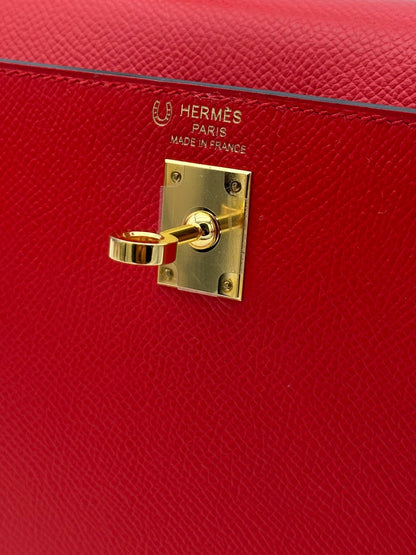 Hermès Kelly 25 HSS Epsom Rouge de Coeur / Blue Royal