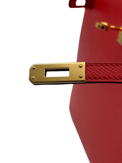 Hermès Kelly 25 HSS Epsom Rouge de Coeur / Blue Royal