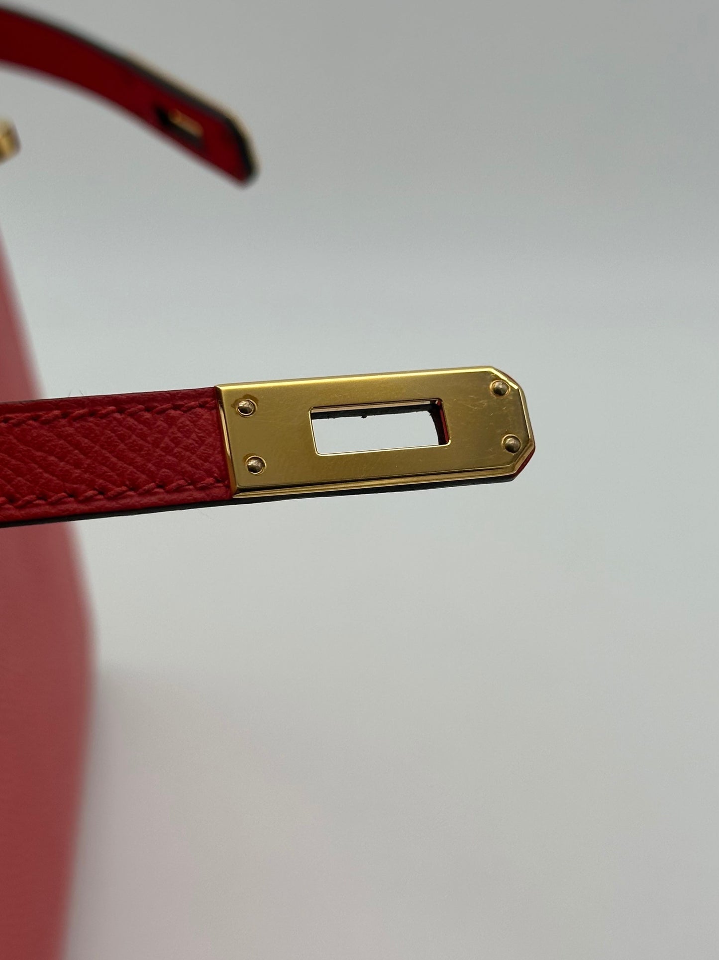 Hermès Kelly 25 HSS Epsom Rouge de Coeur / Blue Royal