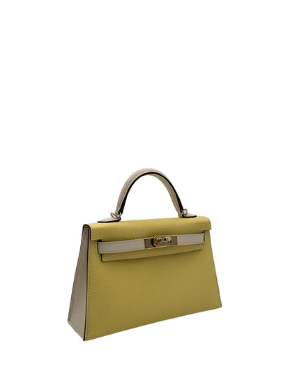 Hermès Kelly Mini HSS Epsom Jaune Poussin/Craie