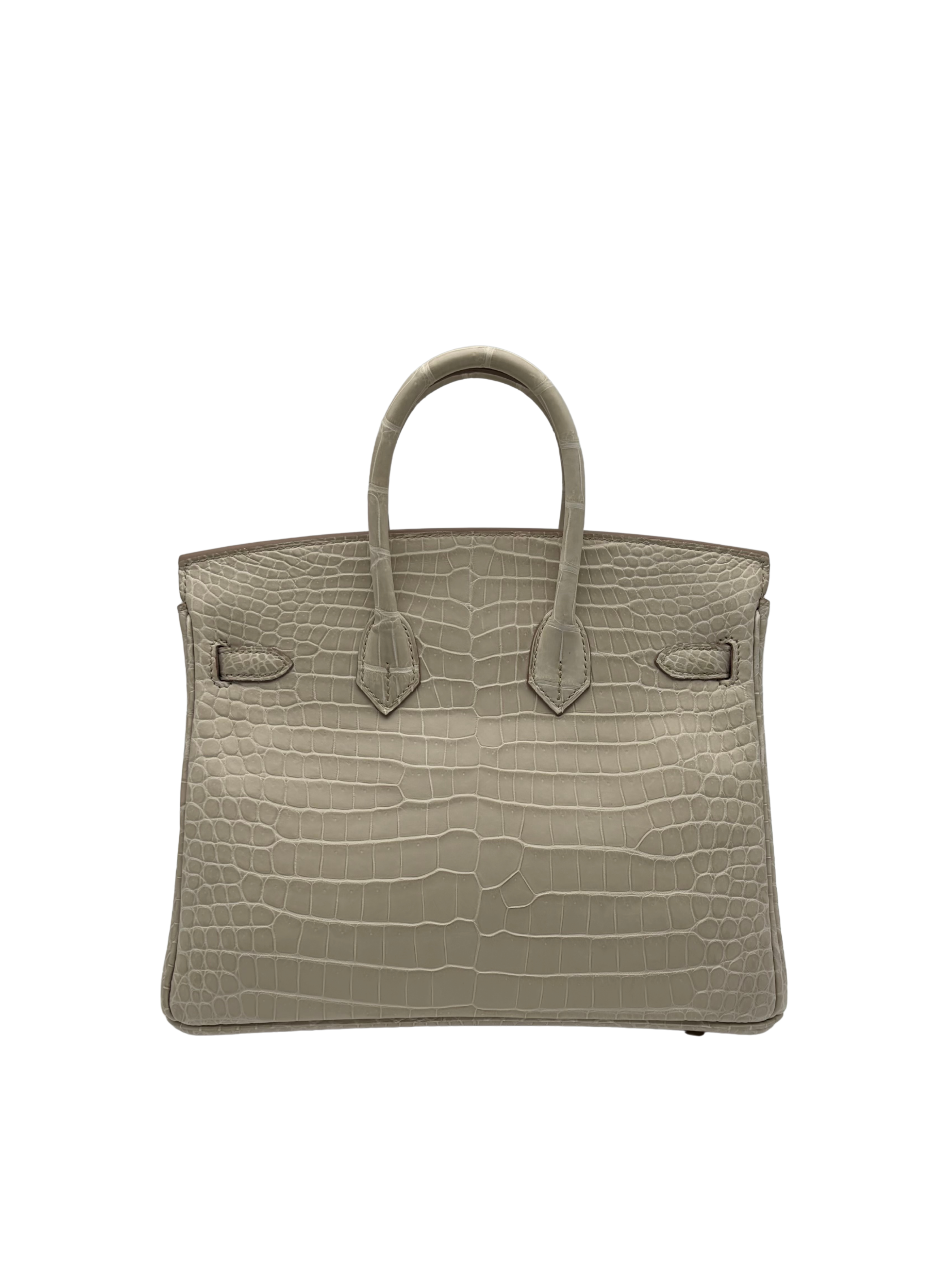 Hermès Birkin 25 Crocodile Porosus Beton Permabrass
