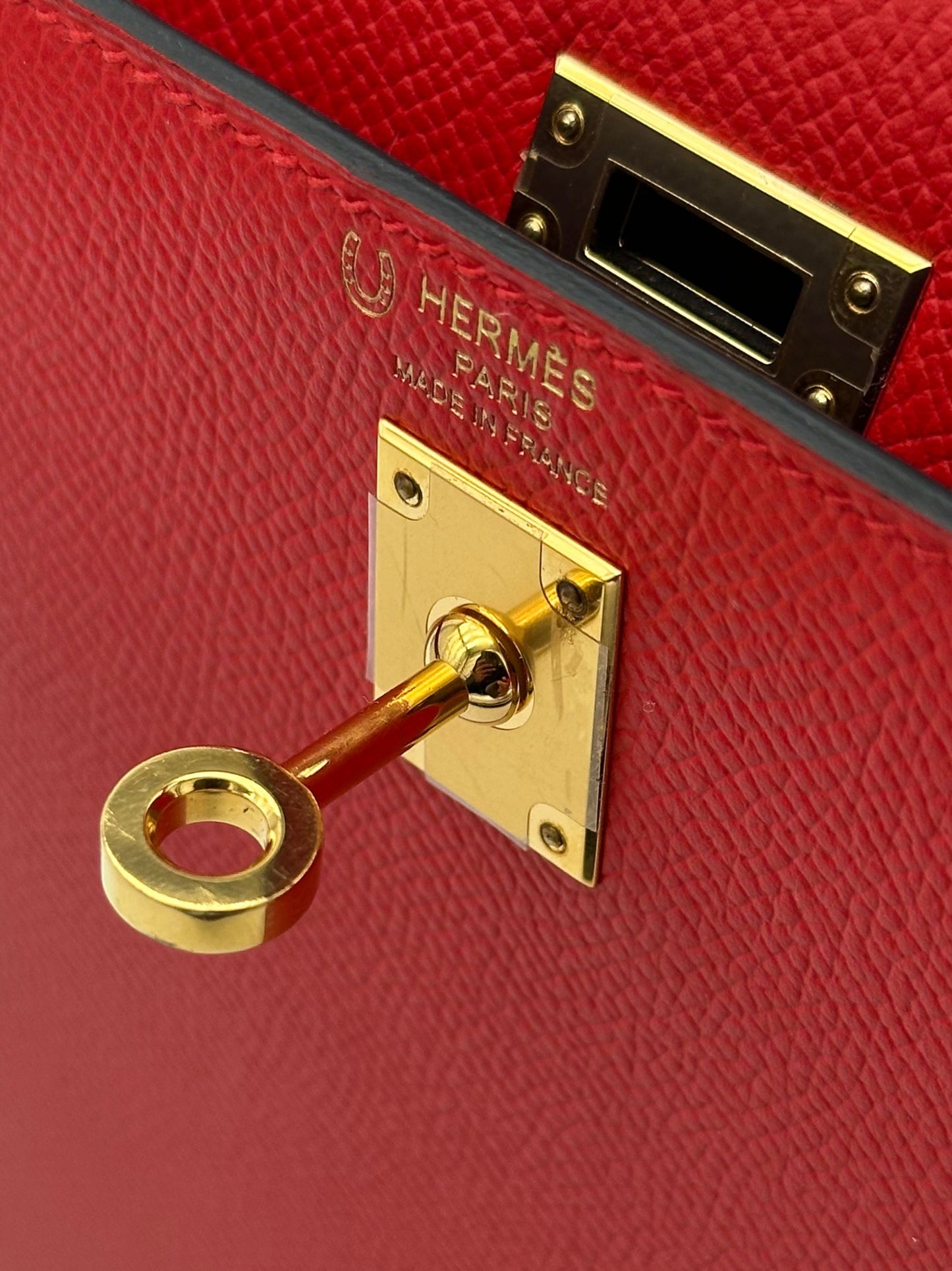 Hermès Kelly 25 HSS Epsom Rouge de Coeur / Blue Royal