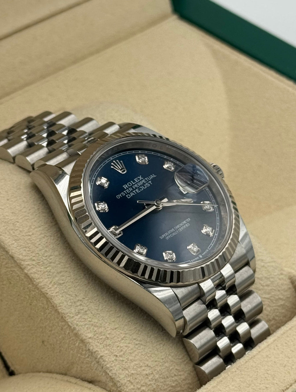 Rolex Datejust 36mm Steel Blue Diamonds Dial