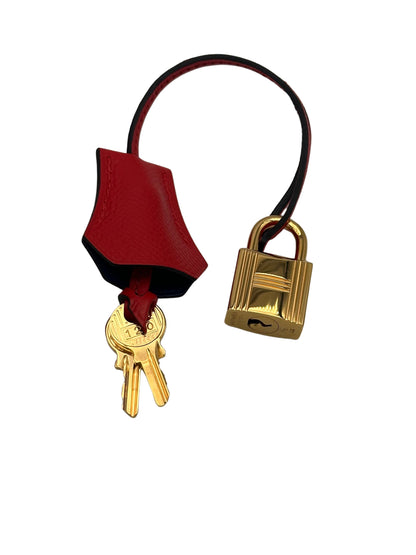 Hermès Kelly 25 HSS Epsom Rouge de Coeur / Blue Royal