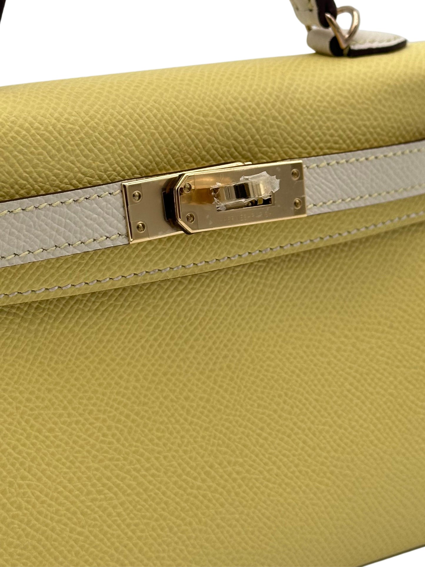 Hermès Kelly Mini HSS Epsom Jaune Poussin/Craie