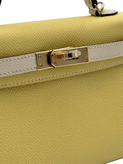 Hermès Kelly Mini HSS Epsom Jaune Poussin/Craie