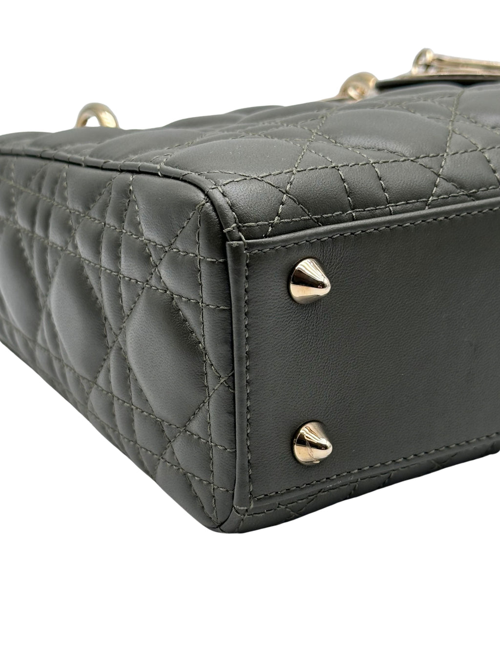 Dior Lady Small Lambskin Dark Green Gold Hardware