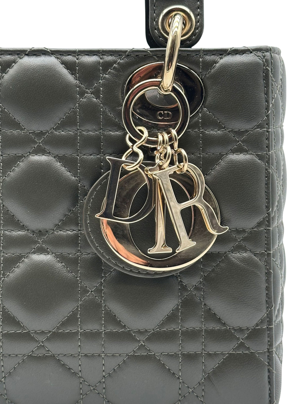 Dior Lady Small Lambskin Dark Green Gold Hardware