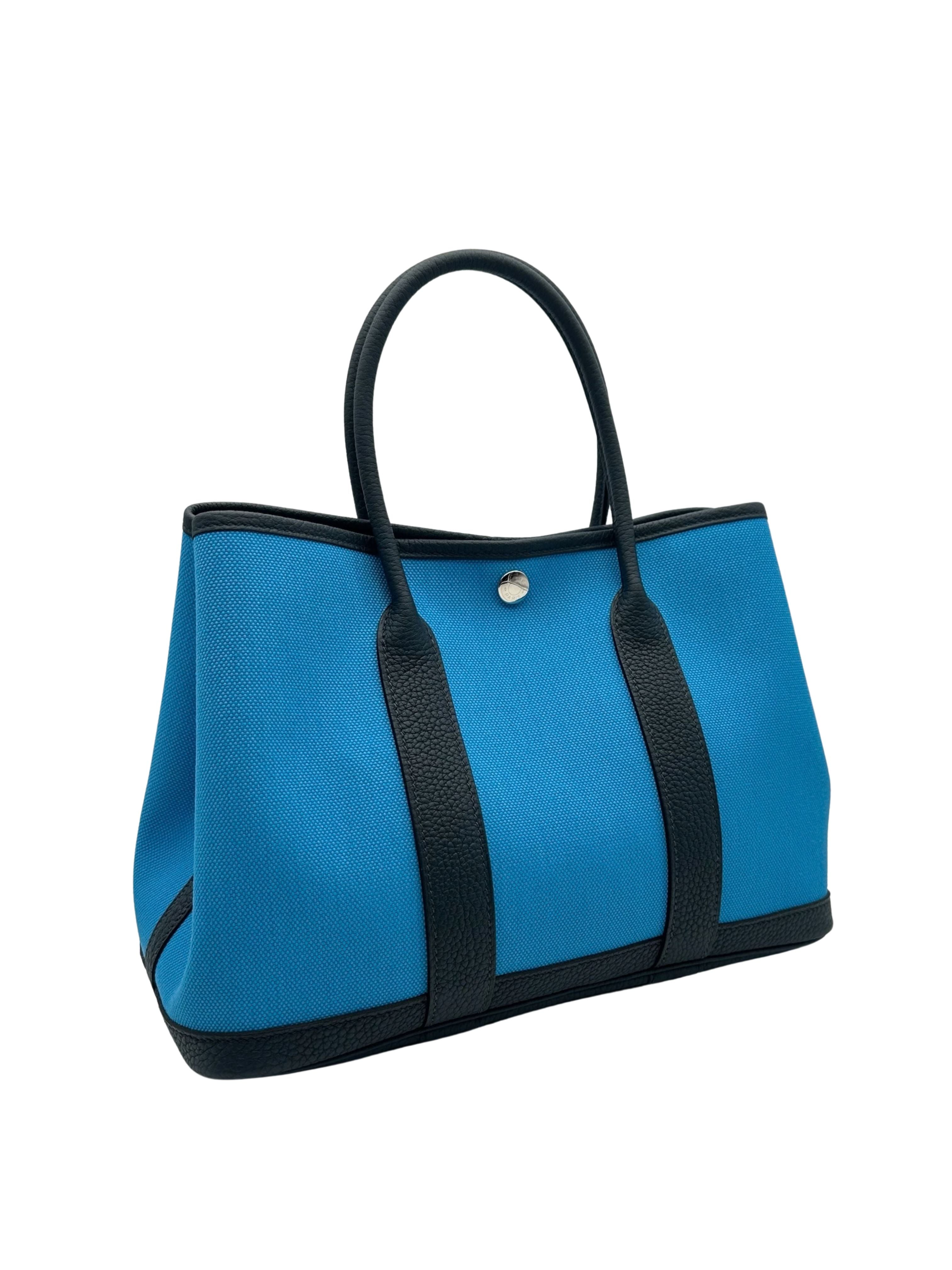 Hermès Garden Party 30 Toile Militaire / Negonda Blue Riviera