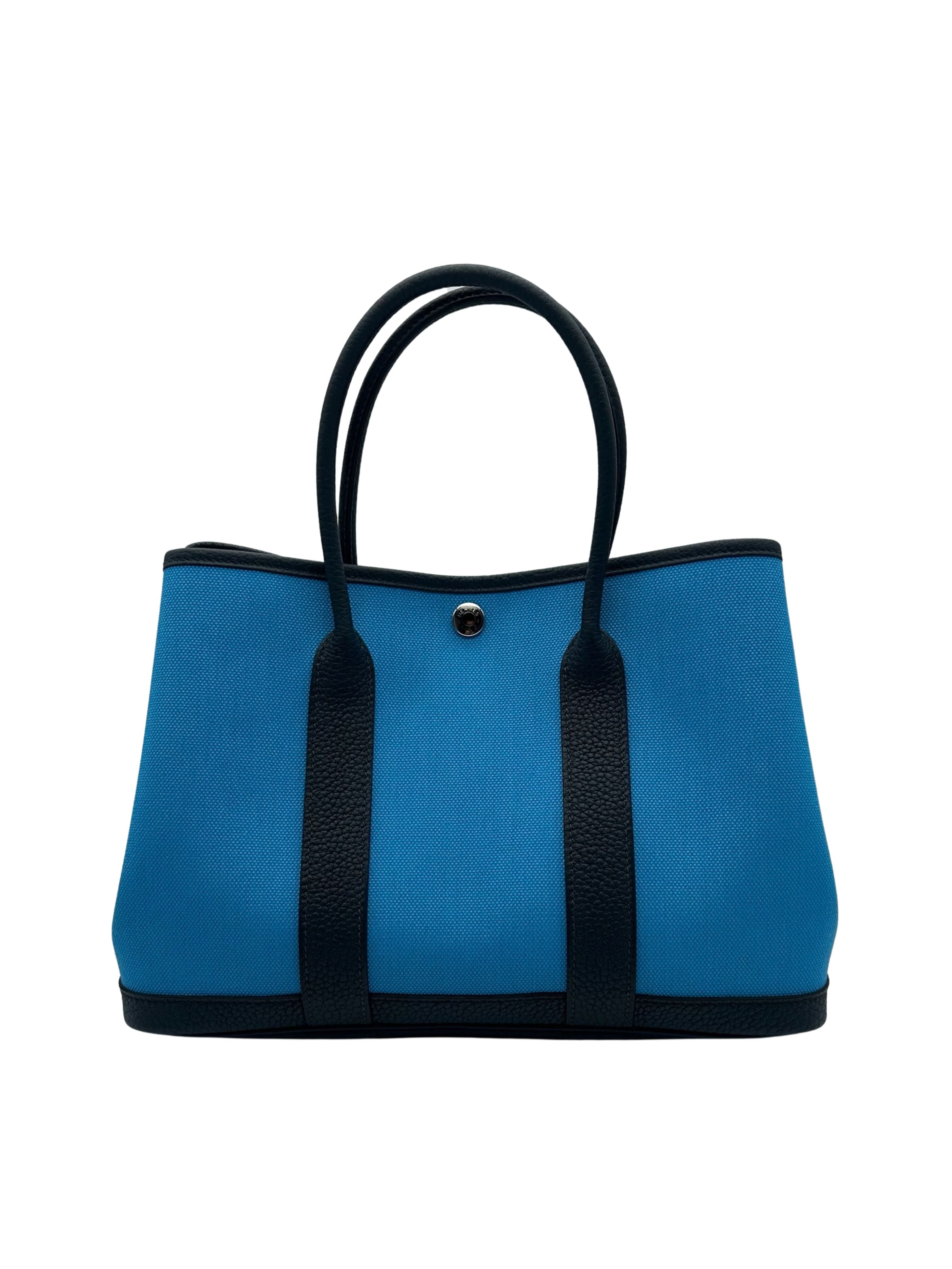 Hermès Garden Party 30 Toile Militaire / Negonda Blue Riviera