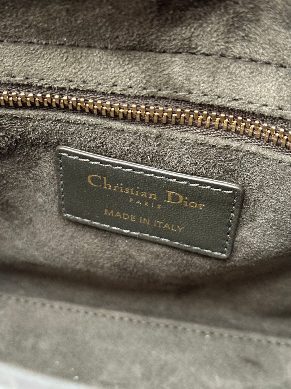 Dior Lady Small Lambskin Dark Green Gold Hardware