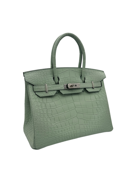 Hermès Birkin 30 Alligator Vert D'Eau Matte