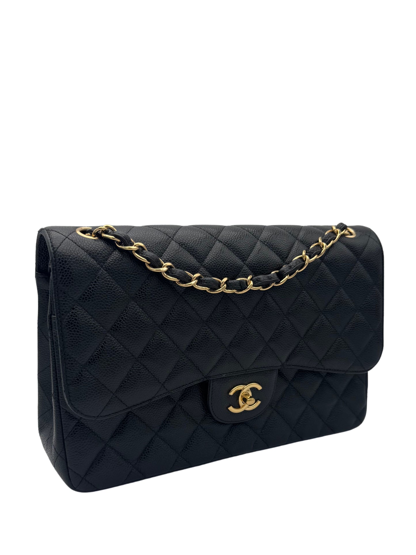 Chanel Classic Jumbo Black Caviar Leather