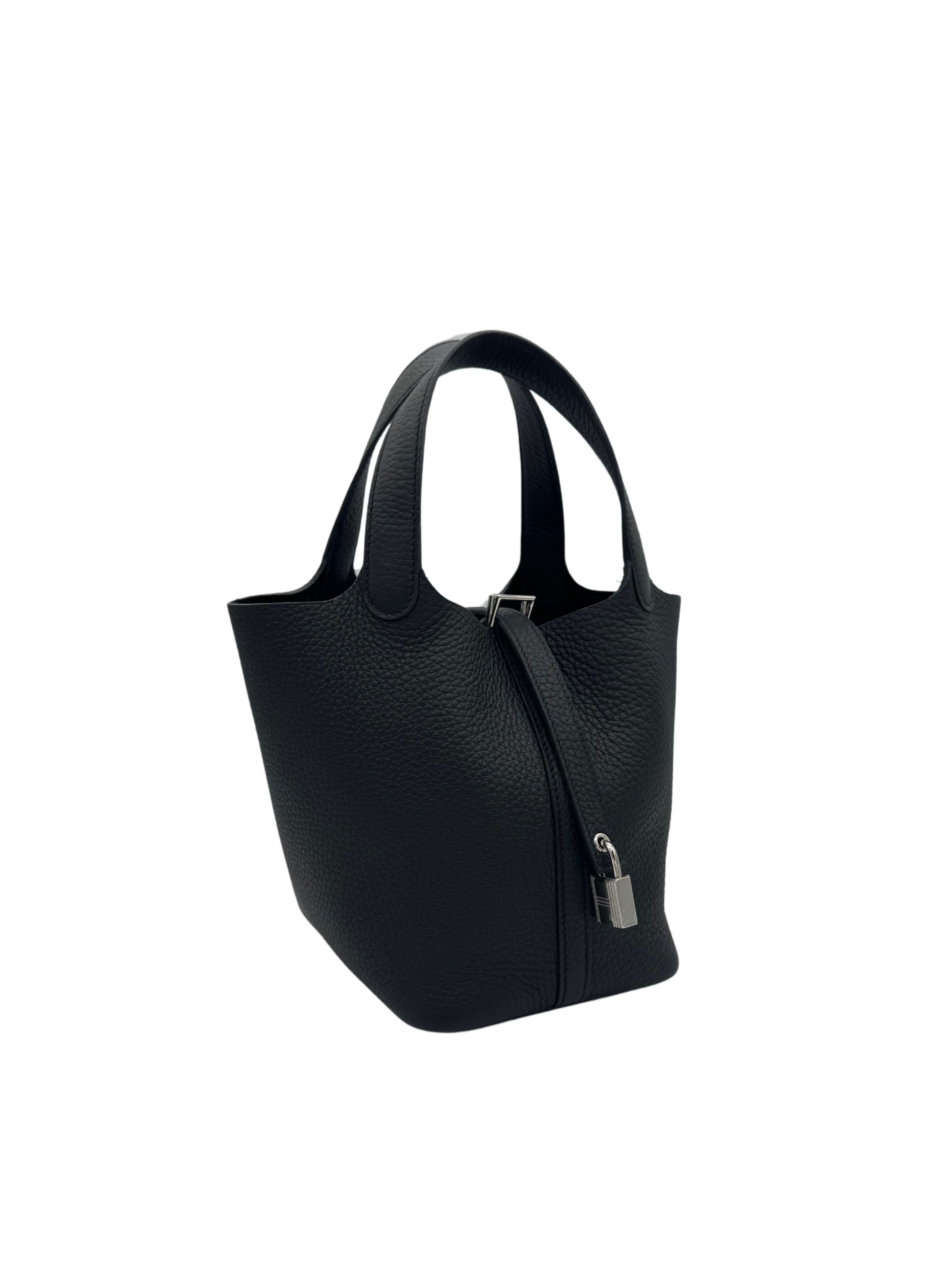 Hermès Picotin 18 Clemence Black Gold Hardware