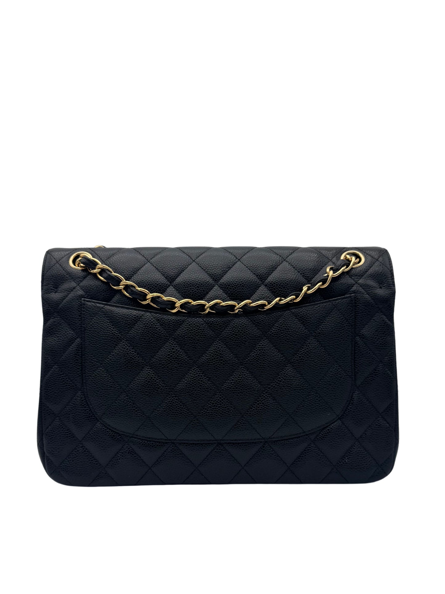 Chanel Classic Jumbo Black Caviar Leather