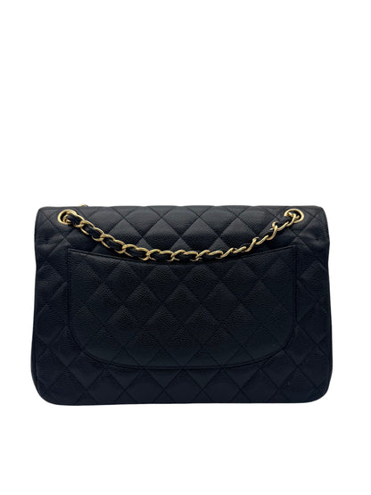 Chanel Classic Jumbo Black Caviar Leather