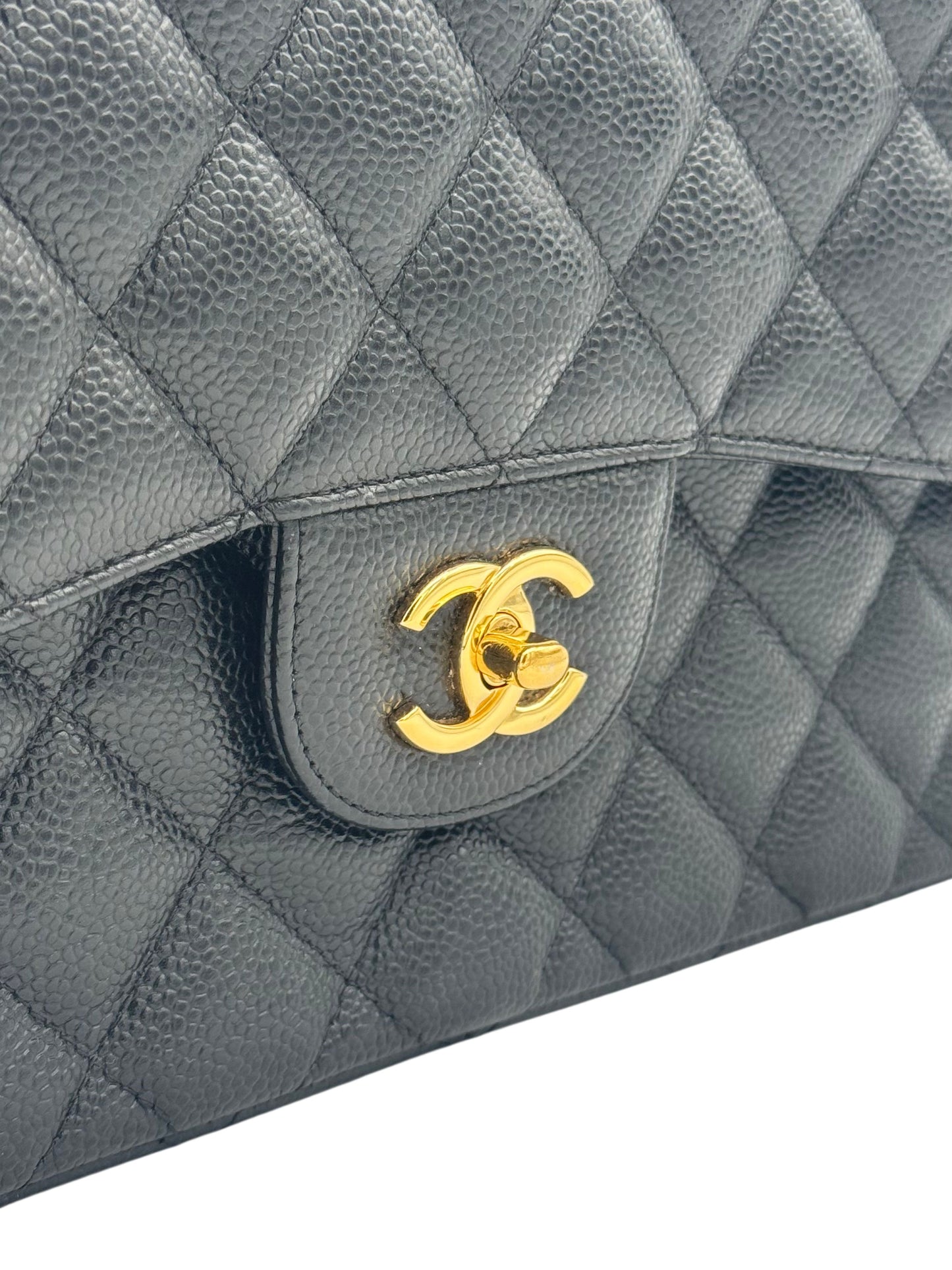 Chanel Classic Jumbo Black Caviar Leather