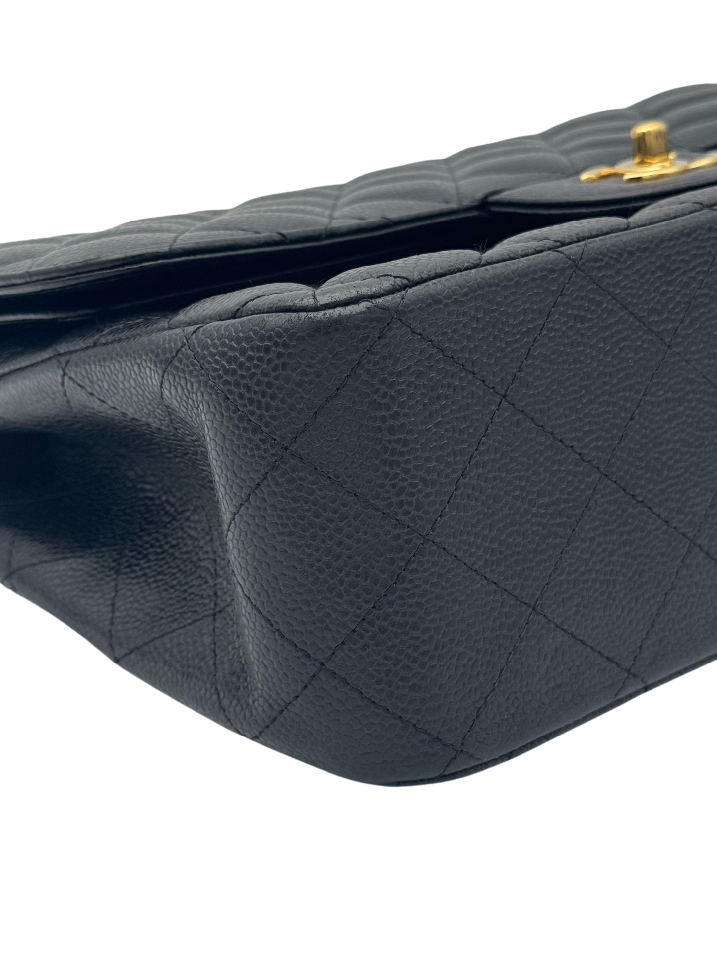 Chanel Classic Jumbo Black Caviar Leather