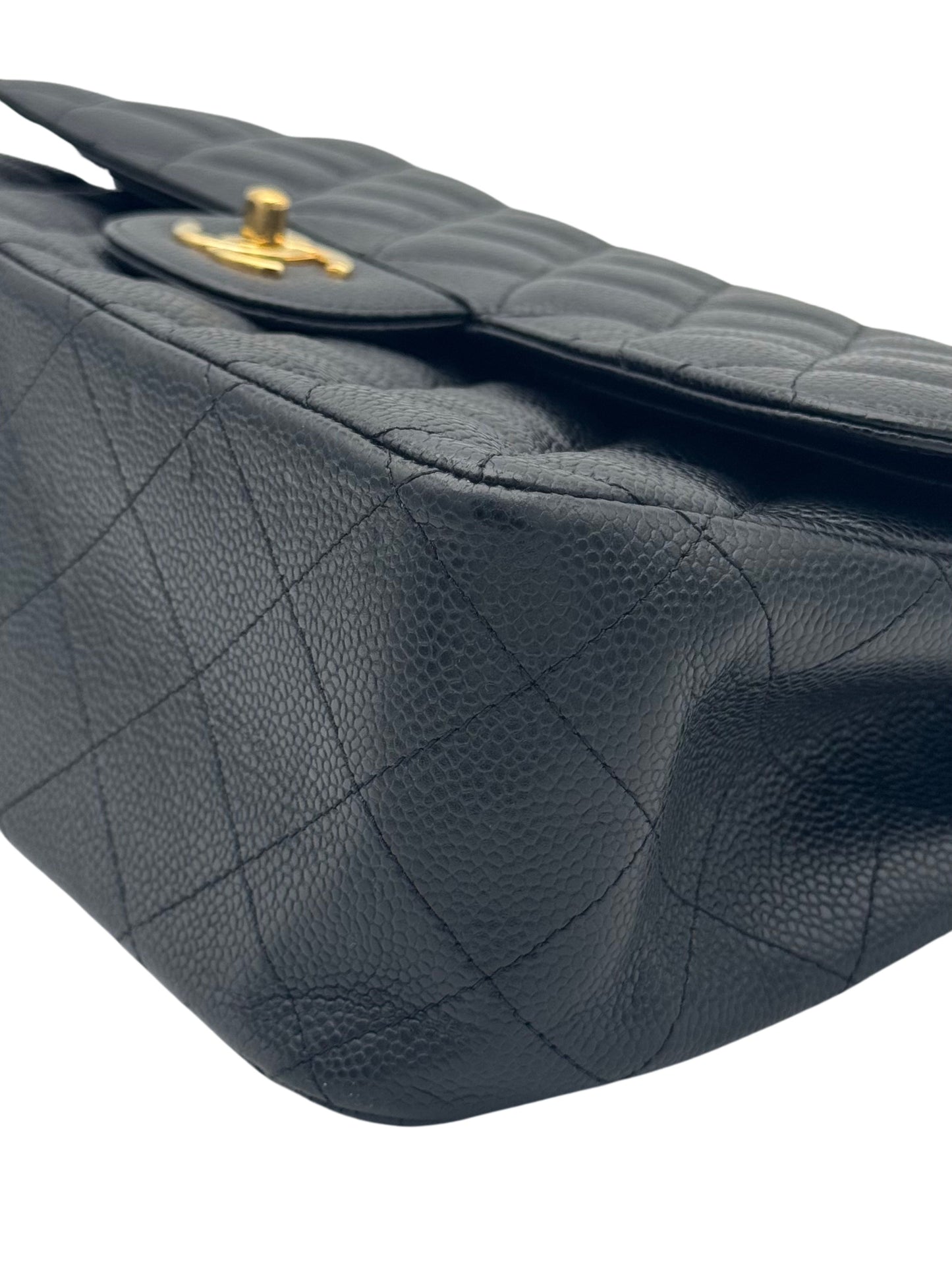 Chanel Classic Jumbo Black Caviar Leather
