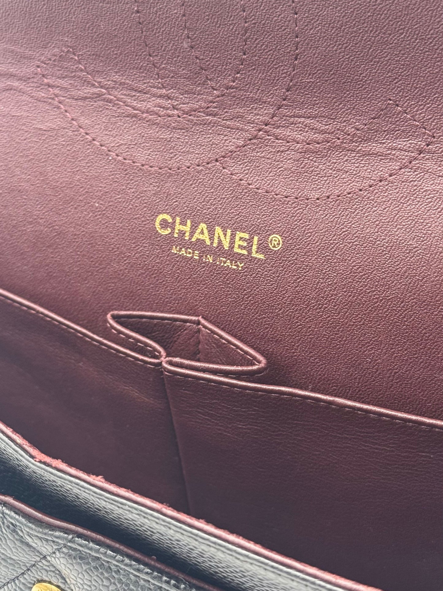 Chanel Classic Jumbo Black Caviar Leather