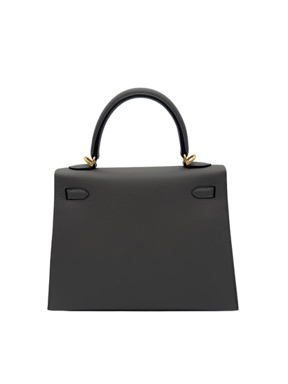 Hermès Kelly 25 Epsom Gris Meyer Gold Hardware