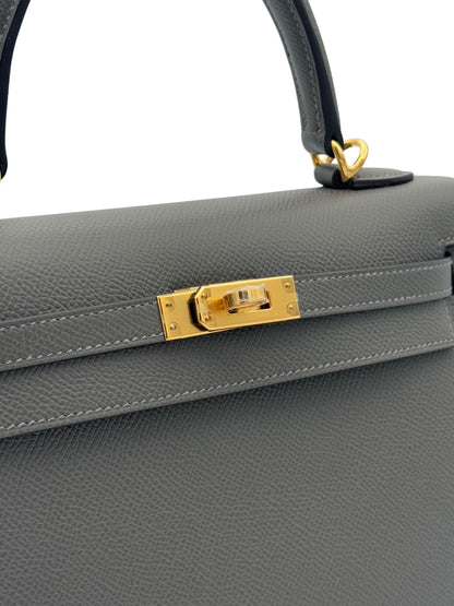 Hermès Kelly 25 Epsom Gris Meyer Gold Hardware
