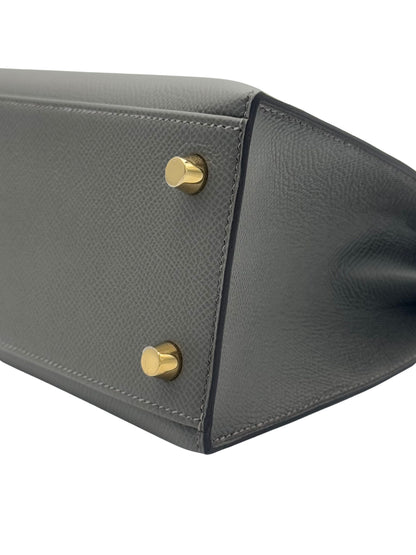 Hermès Kelly 25 Epsom Gris Meyer Gold Hardware