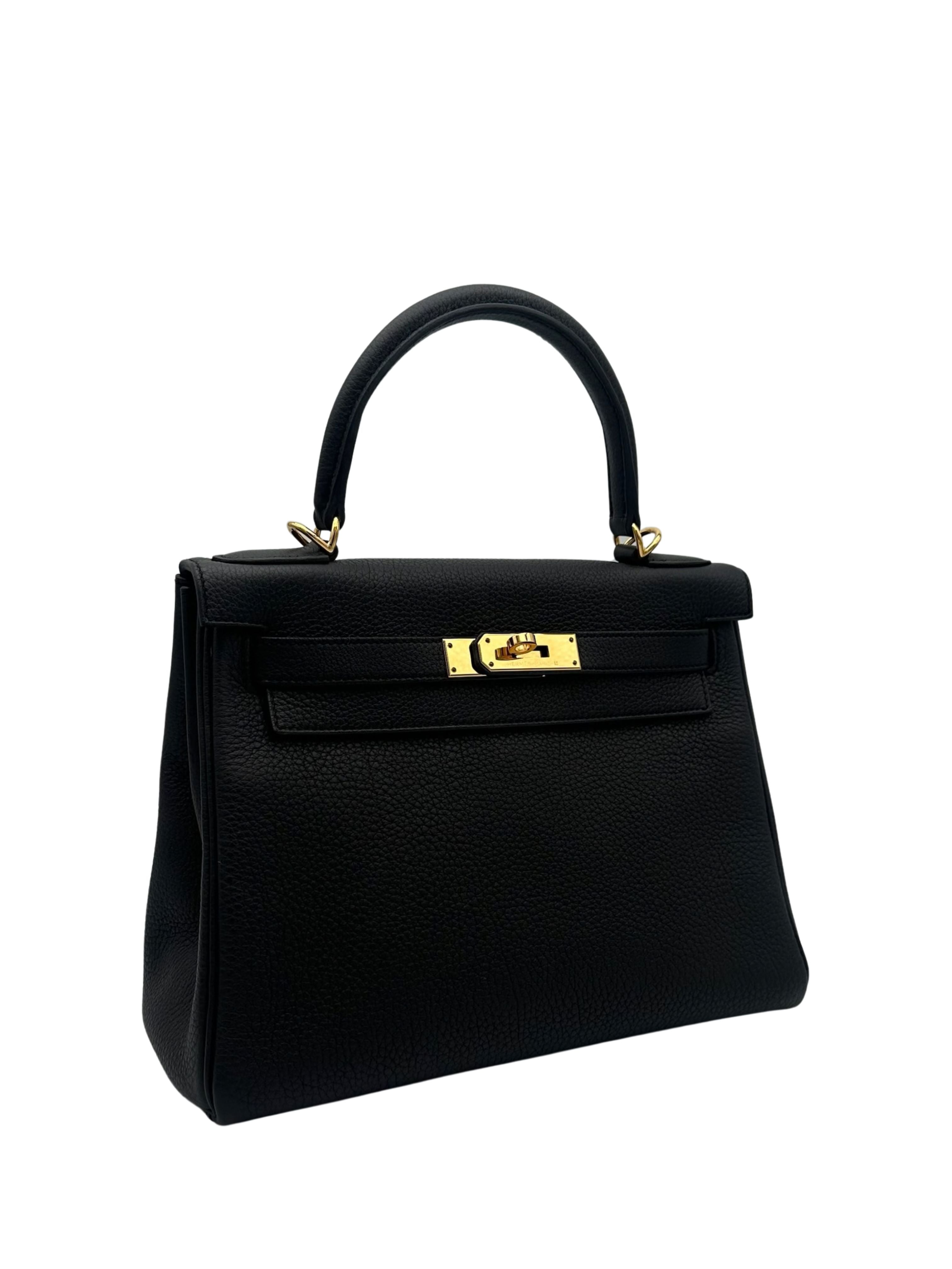 Hermès Kelly 28 Togo Black Gold Hardware