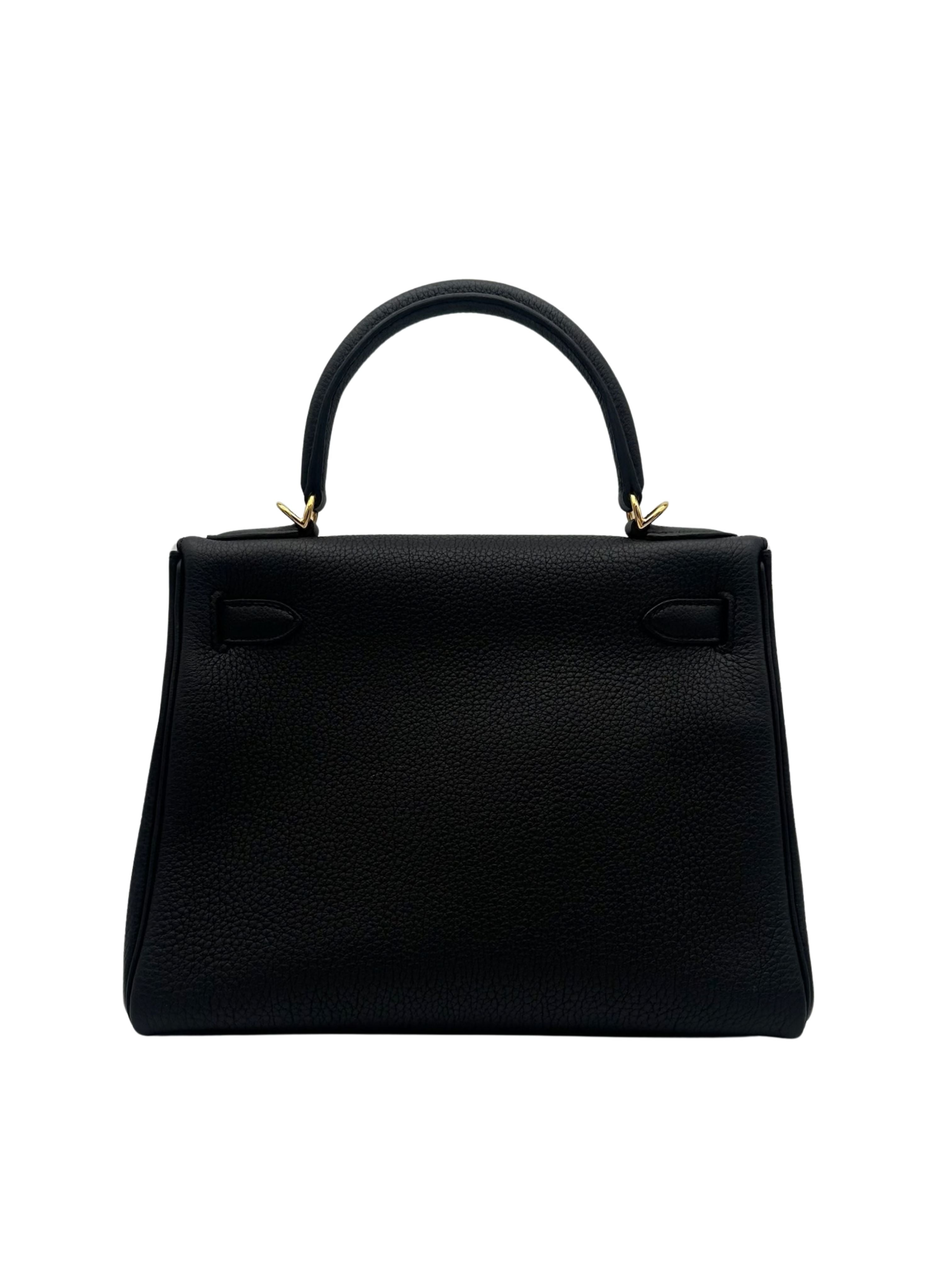 Hermès Kelly 28 Togo Black Gold Hardware