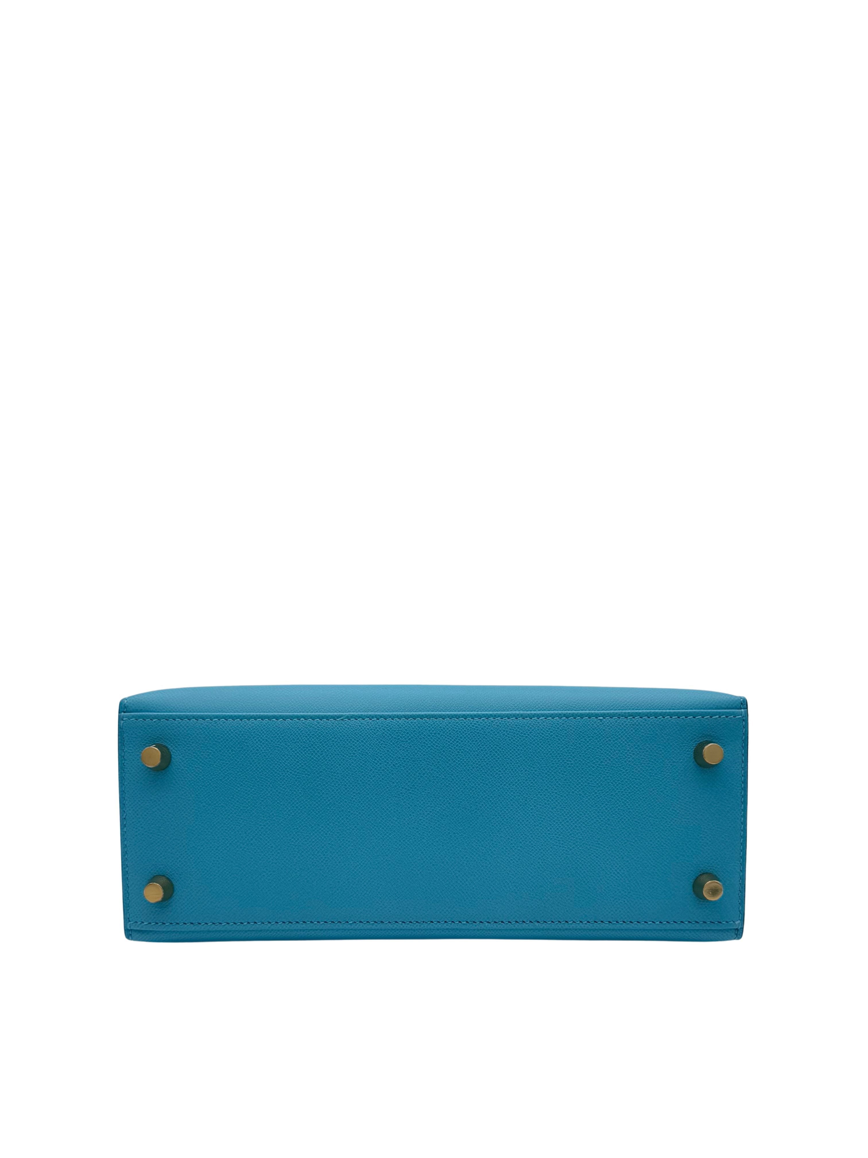 Hermès Kelly 25 Madame Blue Du Nord Gold Hardware