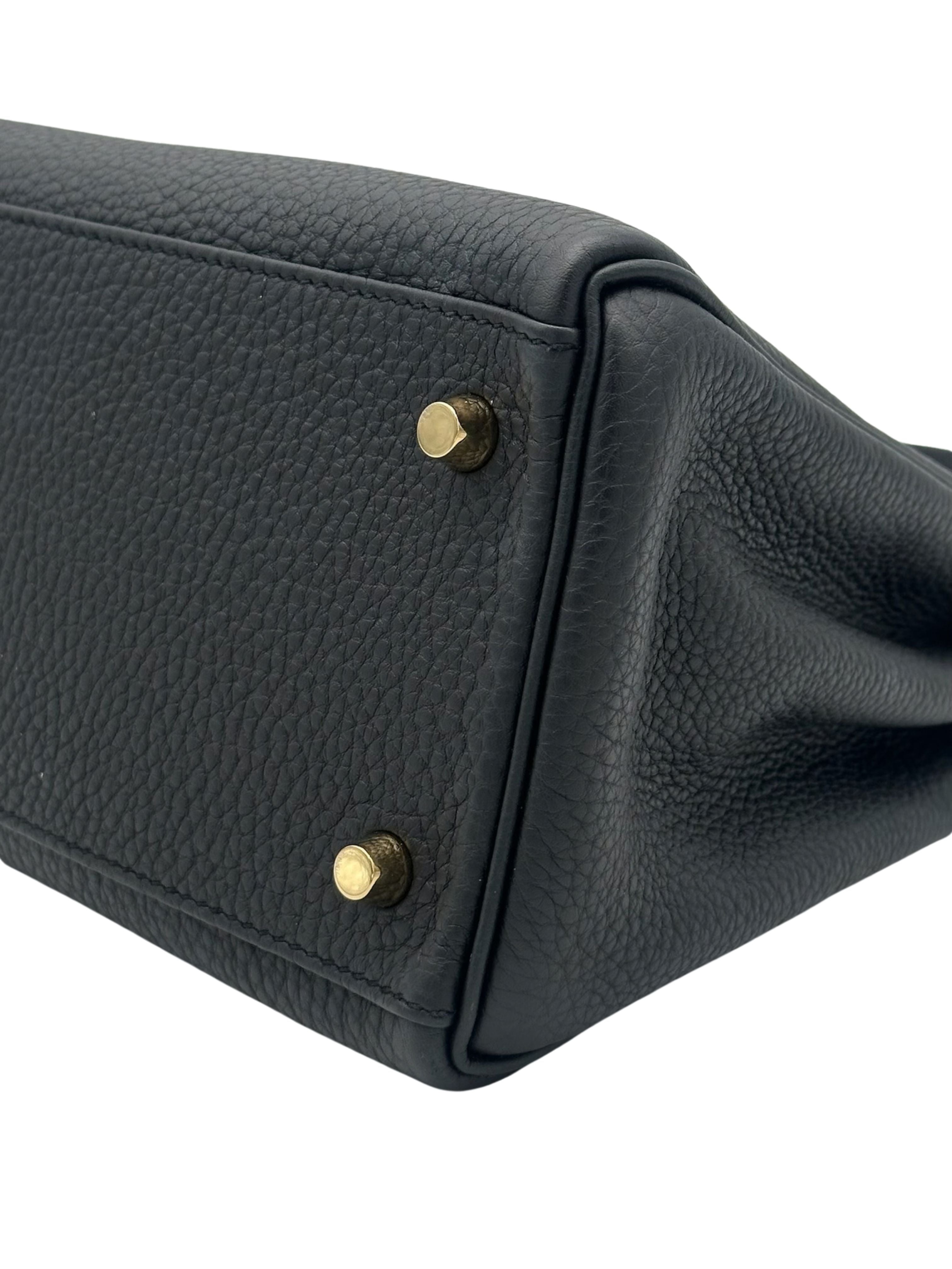Hermès Kelly 28 Togo Black Gold Hardware