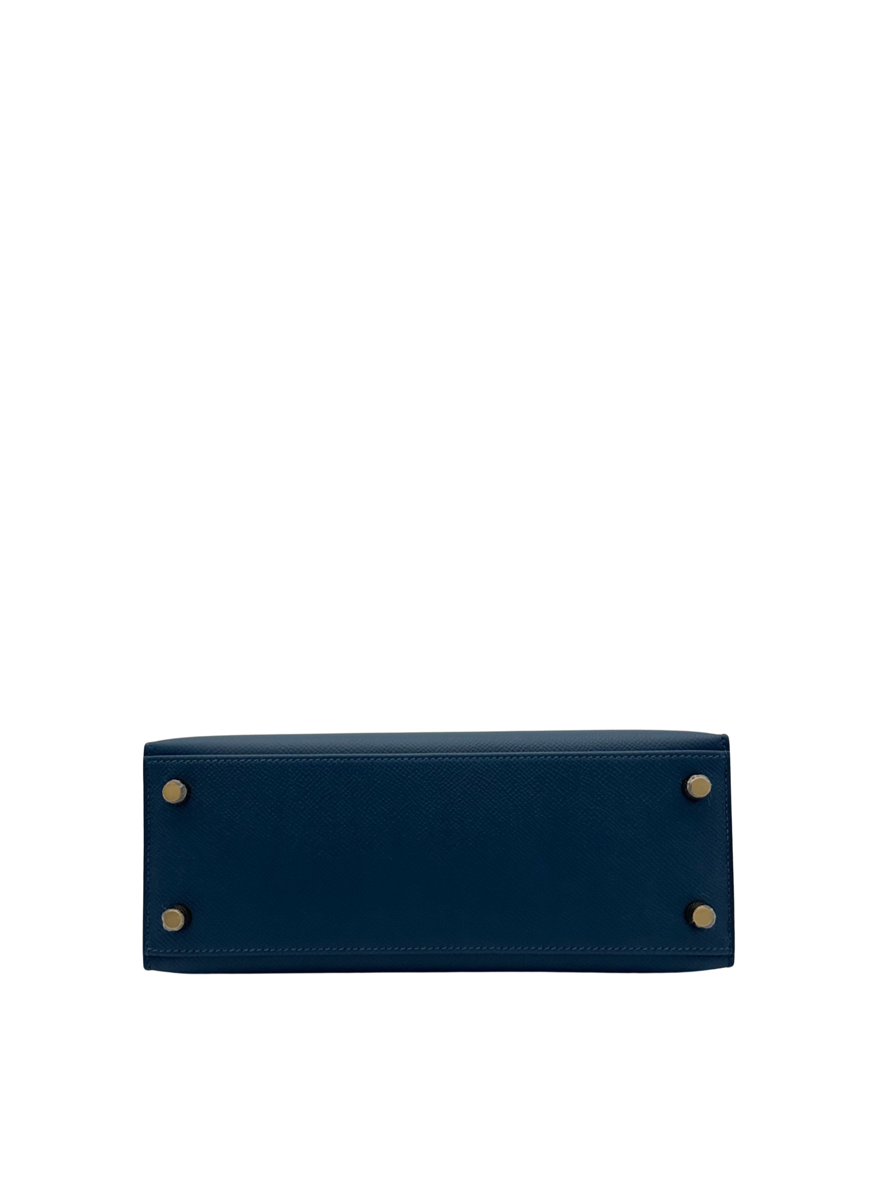 Hermès Kelly 25 Epsom Deep Blue Gold Hardware